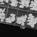 100pcs Flower Design Artificial Half Nail Tips - White