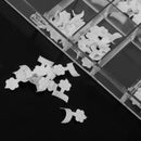 100pcs Flower Design Artificial Half Nail Tips - White