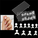 100pcs Flower Design Artificial Half Nail Tips - White