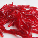 100x Silicone Earthworm Fish Lure Worm Fishing Crankbaits Hooks Baits Tackle