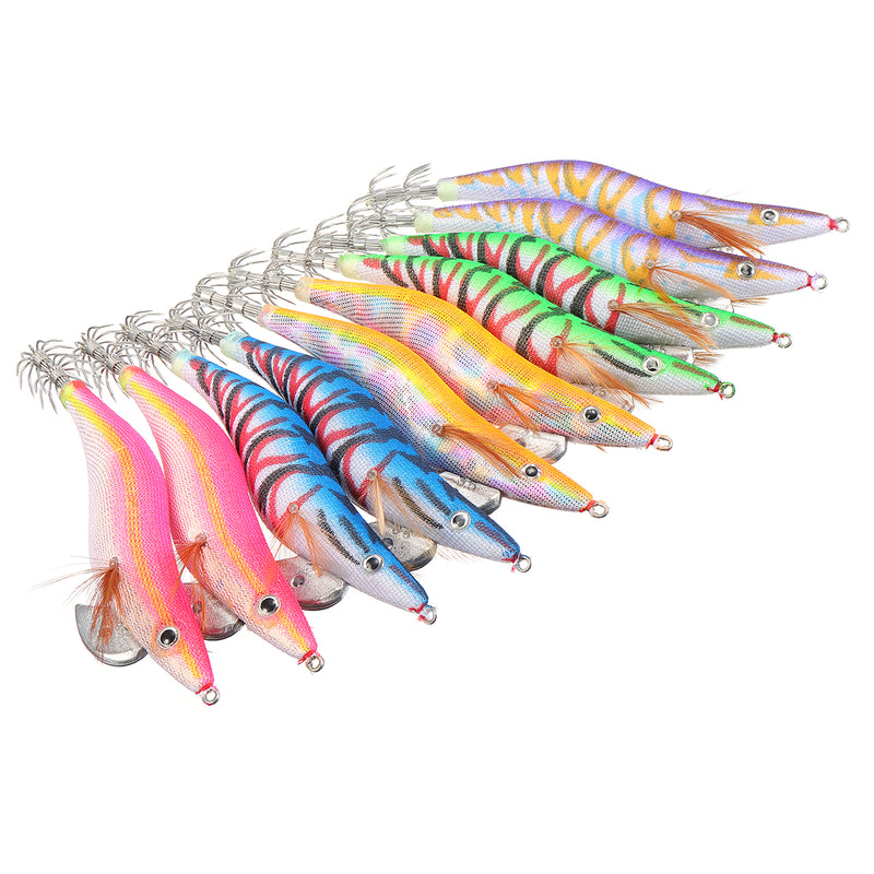 10Pcs/Set Squid Jigs Clothed Fishing Lure