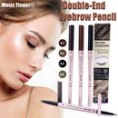 Music Flower Double Head Waterproof Eyebrow Pen Eye Brow Enhancers Makeup Tools