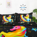 3 PCS Bedding Sets 3D Animal Unicorn Printing Quilt Cover Pillowcase For Queen Size