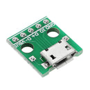 5pcs Micro USB To Dip Female Socket B Type Microphone 5P Patch To Dip With Soldering Adapter Board