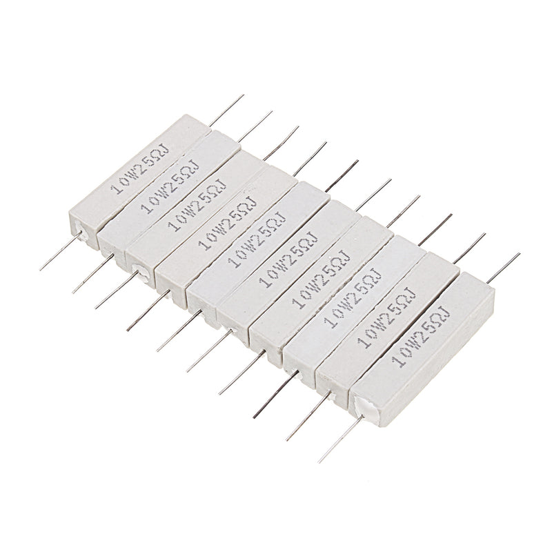 50pcs 10W 25 ohm 25R Ceramic Cement Resistor