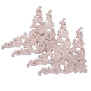 4pcs Rubber Wood Oak Carved Corner Onlay Applique Furniture Home Door