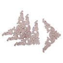 4pcs Rubber Wood Oak Carved Corner Onlay Applique Furniture Home Door Decor