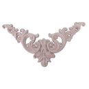 4pcs Rubber Wood Oak Carved Corner Onlay Applique Furniture Home Door Decor