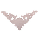 4pcs Rubber Wood Oak Carved Corner Onlay Applique Furniture Home Door