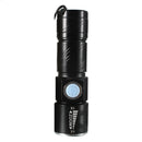 1800lum LED Zoomable Flashlight Torch Lamp Light, Black, Torch F6G8