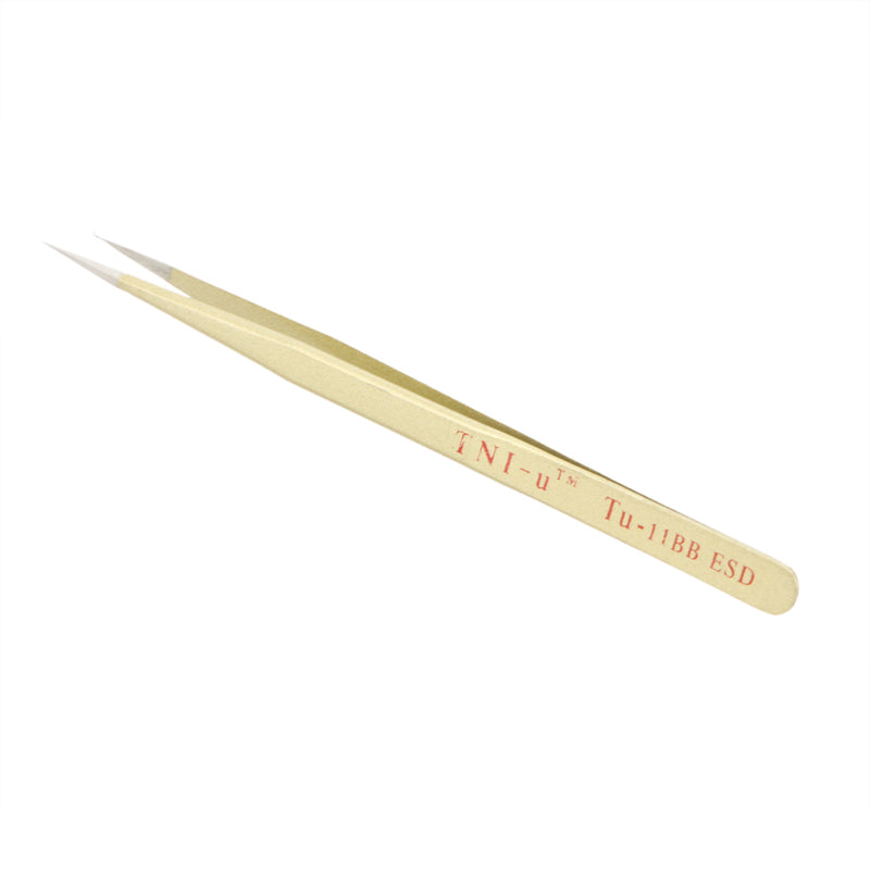 TU-11BB 5.5inch ESD Anti-static Golden Extra Long Straight Tweezers Nipper Clip Hand Tool