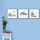 Miico ALTB Hand Painted Three Combination Decorative Paintings Architecture Wall Art For Home Decoration