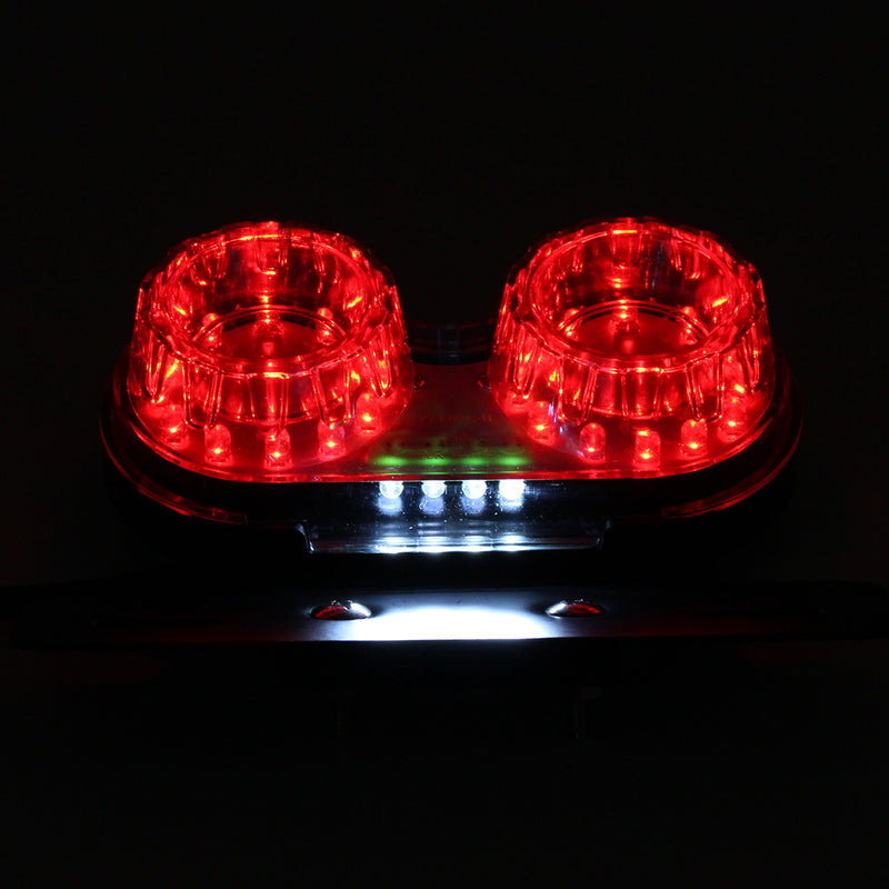 License Plate LED Brake Dual Tail Turn Signal Lights For Bobber Cafe ATV Chopper