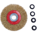Wire Brush Wheel for Bench Grinder Polish + Reducers Adaptor Rings,5inch 12
