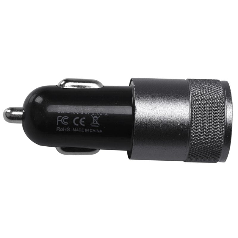 2.1 Ah Dual USB Blu-ray car charger Aluminum Alloy Car Charger 2.5 * 2.5 *  E3Q1