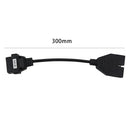 OBD2 Extension Cable 12 Pin to 16 Pin Female OBD1 OBDII Connector Adapter f R4D7