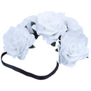 Women's Hawaiian Stretch Rose Flower Headband Floral Crown for Garland Part I9B3