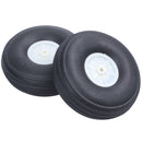 3.5 Inch RC Airplane Black PU Tire Wheel With Beige Plastic Hub Super Light O6E8