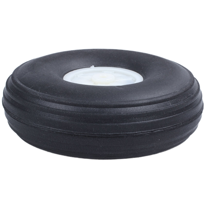 3.5 Inch RC Airplane Black PU Tire Wheel With Beige Plastic Hub Super Light O6E8