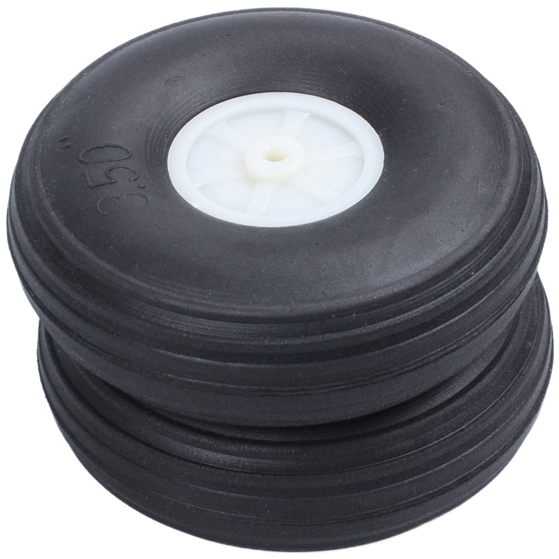 3.5 Inch RC Airplane Black PU Tire Wheel With Beige Plastic Hub Super Light Z5C4