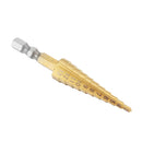 Drillpro 3-13mm Titanuim Coated HSS Steel Step Drill Bit with Automatic Center Pin Punch