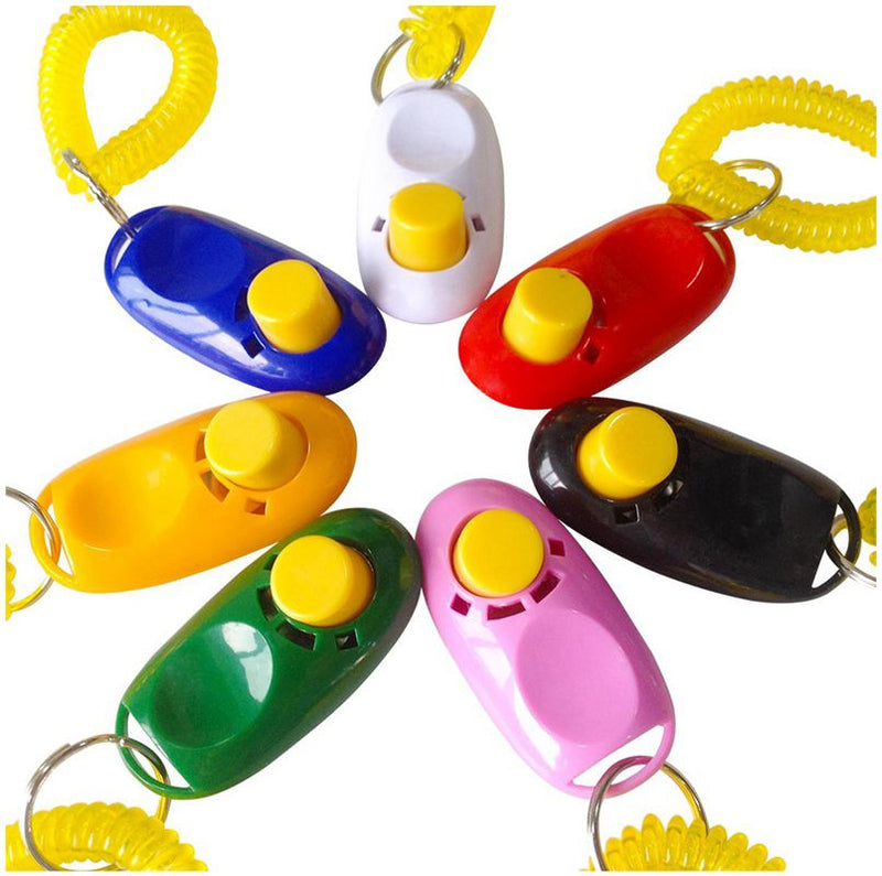 7 Pack Pet Training Clicker with Wrist Strap, Dog Training Clicker Set N1Y1