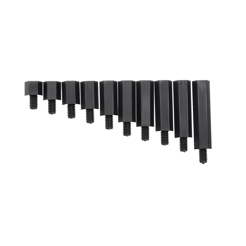 Suleve M4NH4 110Pcs M4 Nylon Hex Screw Black/White Female to Male PCB Standoff Column Set