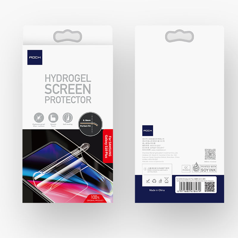 Rock Support Ultrasonic Fingerprint 0.18mm Self-healing 3D Curved Hydrogel Screen Protector For Samsung Galaxy S10 Plus Fingerprint Resistant TPU Film