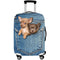 Honana Denim 3D Cute Cat Dog Elastic Luggage Cover Trolley Case Cover Warm Travel Suitcase Protector