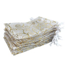 50pcs 5x7 Inches Drawstrings Organza Gift Candy Bags Wedding Favors Bags(Wh