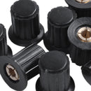 10 Pieces 4mm Shaft Insert Diameter Potentiometer Rotary Control Knobs Blac J6T5