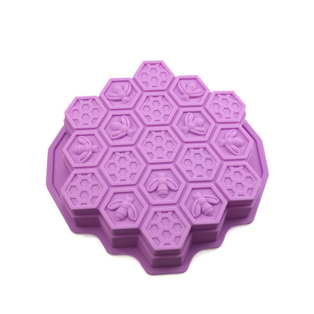 High Temperature Resistant Food Grade Silicone Cake Mold Round Honeycomb Baking Tray Ice Cube Diy Baking Mold