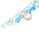 Lady Jewelry Beads Round Flowers Bracelet Watch Christmas Gift, 8 W8O4