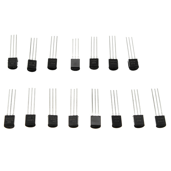 5 x 300pcs 15 Values Transistor Assorted Kit TO-92 S9012 S9013 S9014 S8050 S8550 2N3904 2N3906 BC327