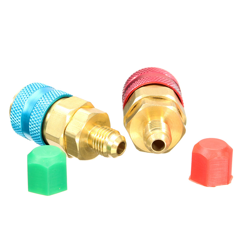 A/C R134A R12 Quick Connector Adapter Coupler Auto Manifold Gauge Low/High HVAC