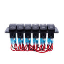 Red Car Marine Boat 6-Gang Waterproof Circuit LED Rocker Switch Panel Break