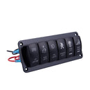 Red Car Marine Boat 6-Gang Waterproof Circuit LED Rocker Switch Panel Break