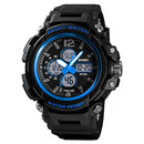 SKMEI 1498 Luminous 5ATM 3Time Multi-Function Outdoor Men Watch Dual Display Digital Watch