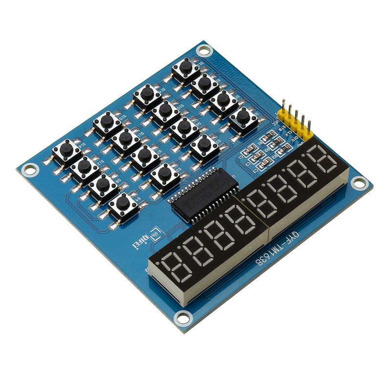 5pcs TM1638 3-Wire 16 Keys 8 Bits Keyboard Buttons Display Module Digital Tube Board Scan And Key LED