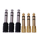 6 Pieces Headphone Adapter 6.35 mm(1/4 inch) Male to 3.5 mm(1/8 inch) Femal