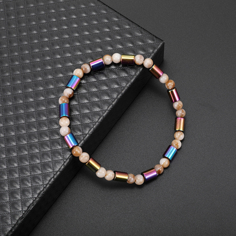 Unisex Ethnic Hematite Beads Anklet Classic Colorful Beaded Ankle Bracelets Creative Jewerlys