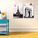 Miico Hand Painted Combination Decorative Paintings Paris Landscape Paintings Wall Art For Home Decoration