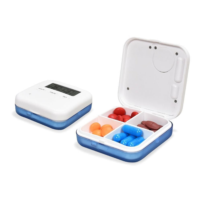 Loskii CR-210 Electronic Timing Medication Organizer Mini Portable Daily Vitamin Pill Case with Dig