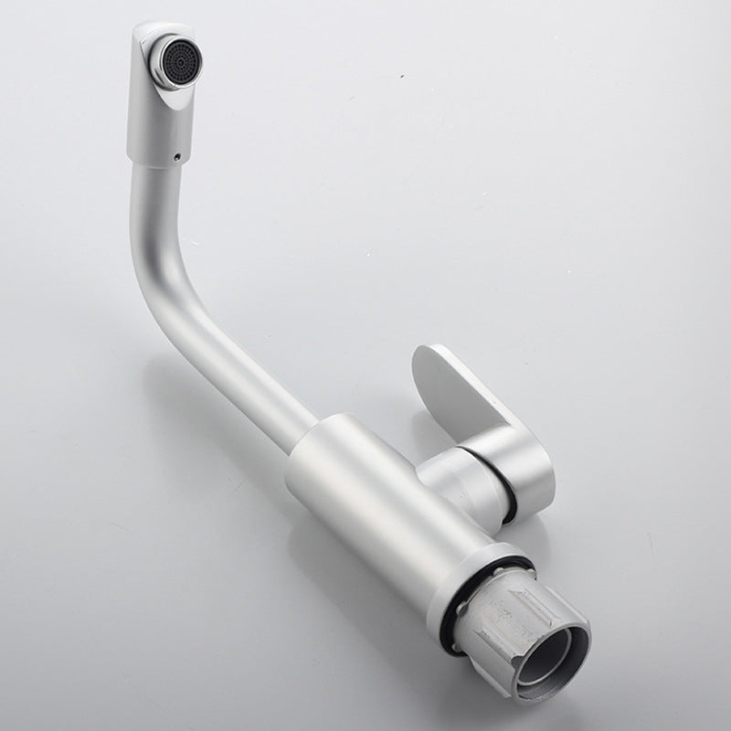 Space Aluminum Kitchen Sink Faucet Hot and Cold Water Mixer Tap Rotatable Lead-free