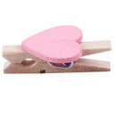 Mini Love Heart Shape Wooden Clips Message Photo Holder Album Card Paper Pe