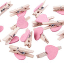 Mini Love Heart Shape Wooden Clips Message Photo Holder Album Card Paper Pe