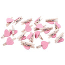 Mini Love Heart Shape Wooden Clips Message Photo Holder Album Card Paper Pe