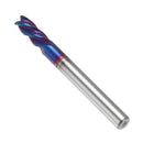 Drillpro 1-10mm 4 Flutes Tungsten Carbide Milling Cutter HRC65 Blue NACO Coated Milling Cutter CNC Tool