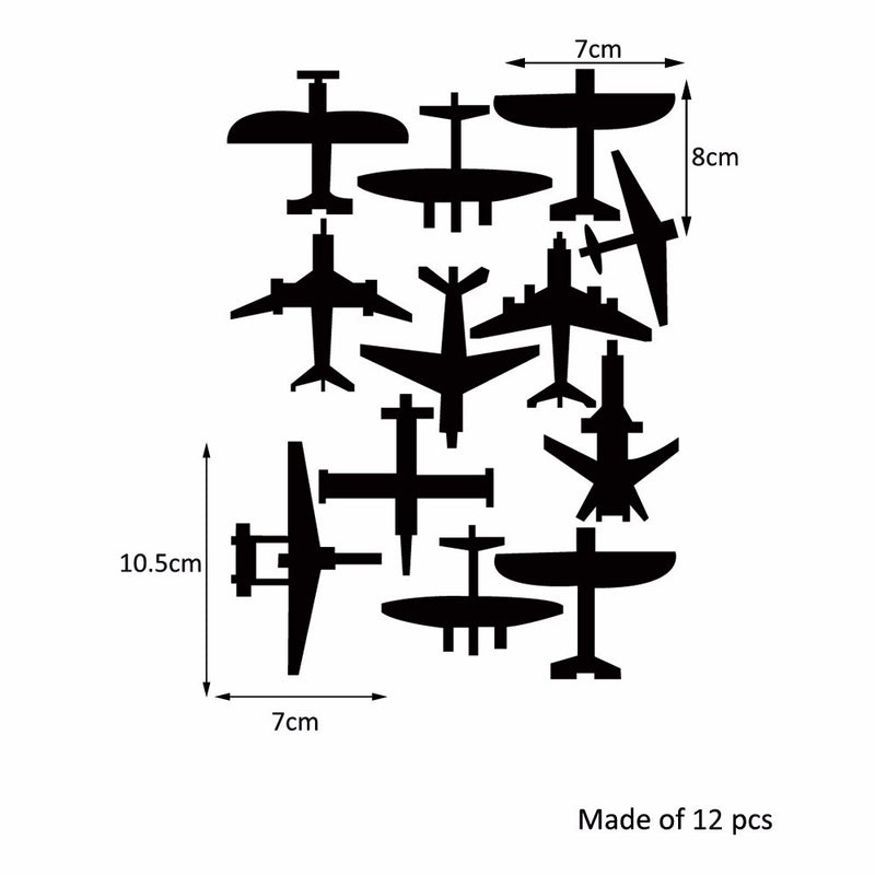 Honana DX-129 12PCS 7x8cm Fluorescent Glow Fighter Wall Sticker