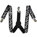 Black & White Music Notes - Funky Trendy Unisex Suspender Braces One Size f T9V4